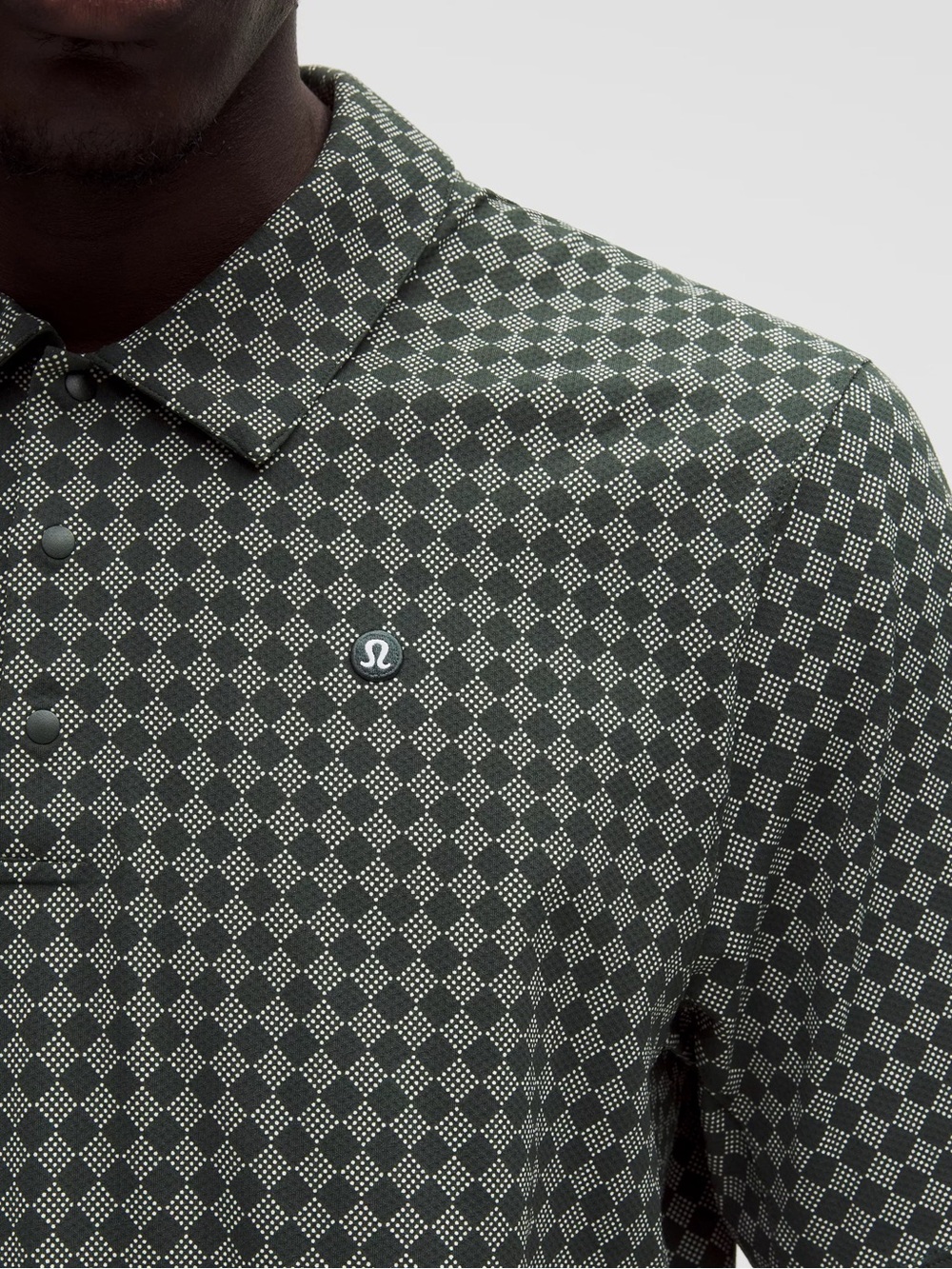 lululemon athletica Men’s Dark Green Diamond-Print Polo